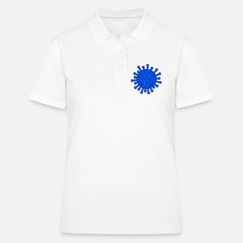 Blue Covid Molecule Illustration - Women's Polo Shirt - white