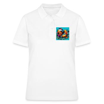 Canard mandarin - Polo Femme - blanc - Devant - Ailine (174cm)