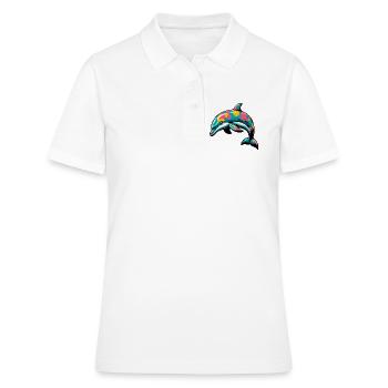Delfin - Frauen Polo Shirt - Weiß - Vorne - Ailine (174cm)