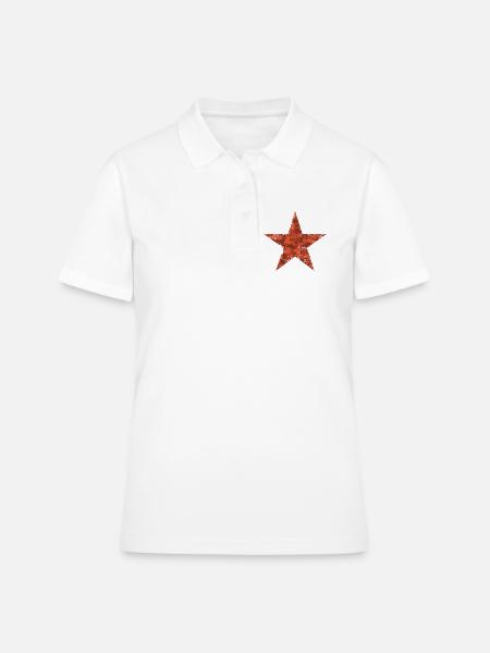Star Red - Vintage - Polo Femme - blanc