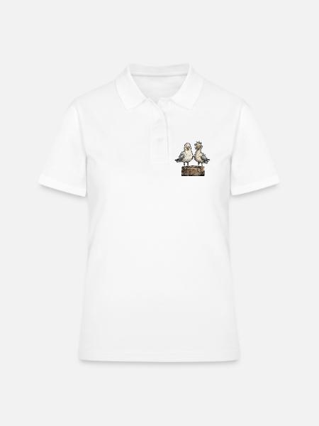 Verrückte Möwen - Frauen Polo Shirt - Weiß