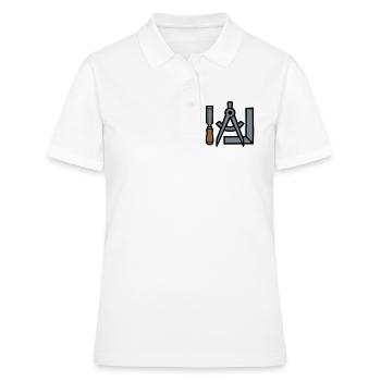 Tischler Werkzeuge Grafik - Frauen Polo Shirt - Weiß - Vorne - Ailine (174cm)
