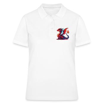 Drache - Frauen Polo Shirt - Weiß - Vorne - Ailine (174cm)