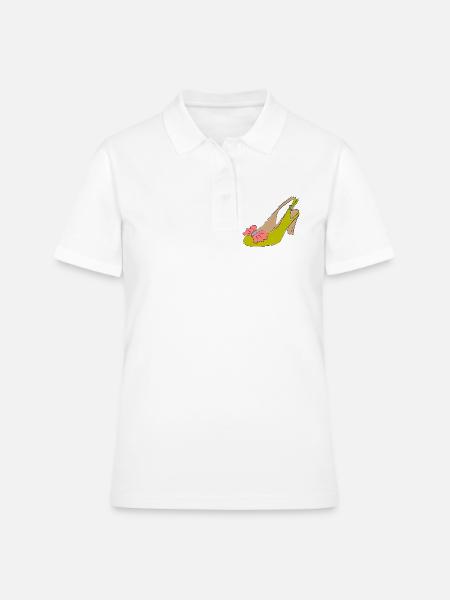 Schuh Damenschuh - Frauen Polo Shirt - Weiß