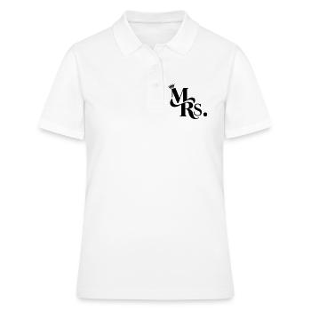 Mrs. & Krone, personalisierbar - Frauen Polo Shirt - Weiß - Vorne - Ailine (174cm)