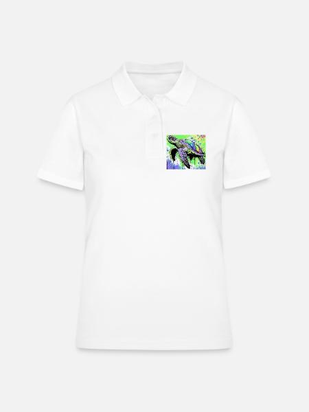 tortue - Polo Femme - blanc