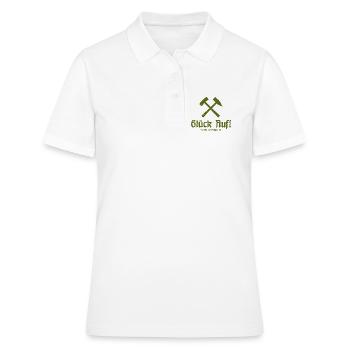 Glück Auf! - Ruhrpott - Zeche - Zollverein - Frauen Polo Shirt - Weiß - Vorne - Ailine (174cm)