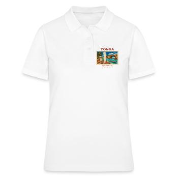 Marque de voyage vintage Tonga Tongatapu - Polo Femme - blanc - Devant - Ailine (174cm)