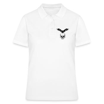 Crâne avec corbeau - Polo Femme - blanc - Devant - Ailine (174cm)