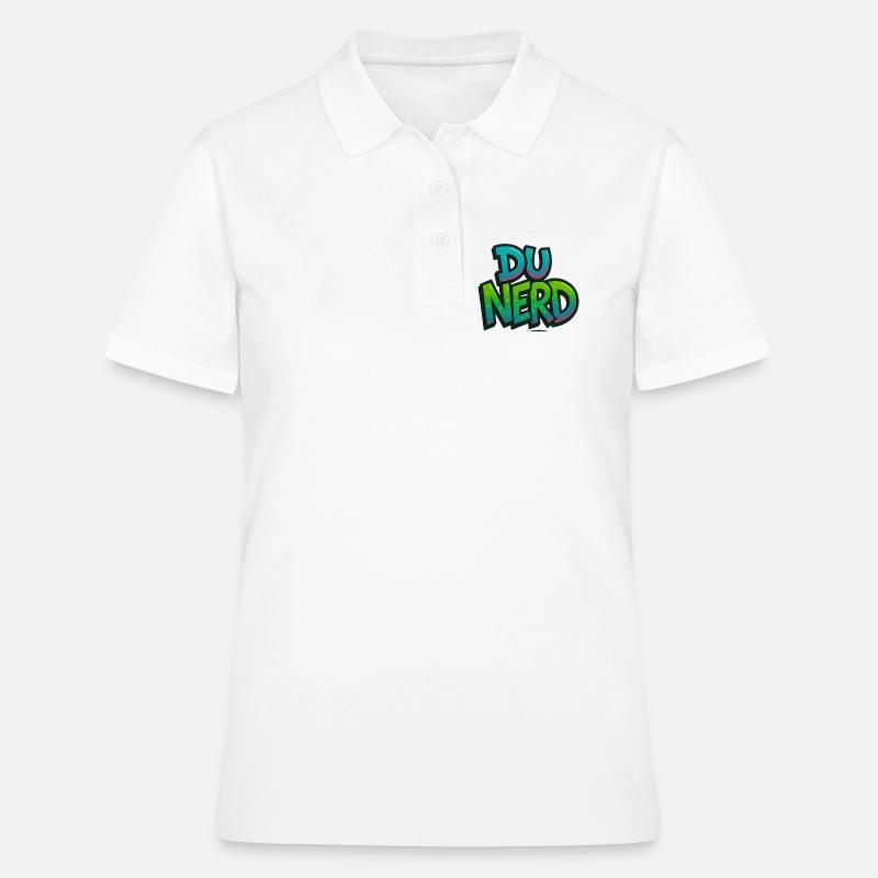 Nerd design with gradient - Women's Polo Shirt - white