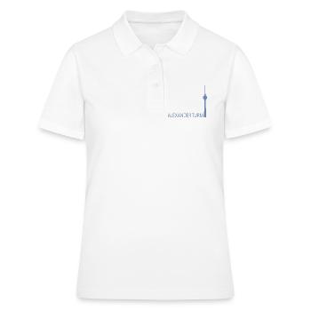 Minimalistisch Silhouette des Berliner Fernsehturm - Frauen Polo Shirt - Weiß - Vorne - Ailine (174cm)