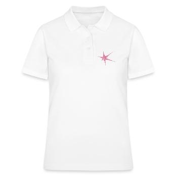 Pink Glitzer Starburst Funkeln - Frauen Polo Shirt - Weiß - Vorne - Ailine (174cm)