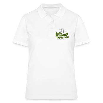 Flaschendeckel - Umwelt freut sich - Frauen Polo Shirt - Weiß - Vorne - Ailine (174cm)