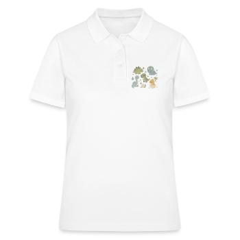 Niedliche Dinosaurier Kinder Design - Frauen Polo Shirt - Weiß - Vorne - Ailine (174cm)
