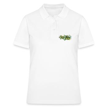 Arrangement floral d’été. Mer de fleurs jaune blanc - Polo Femme - blanc - Devant - Ailine (174cm)