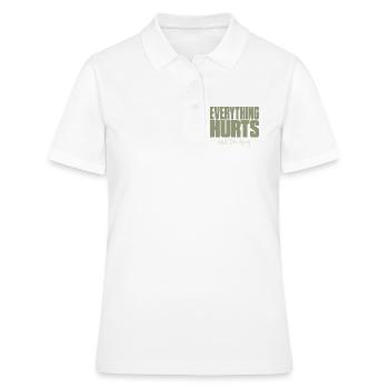 Alles tut weh - Lustiges Fitness Shirt - Frauen Polo Shirt - Weiß - Vorne - Ailine (174cm)