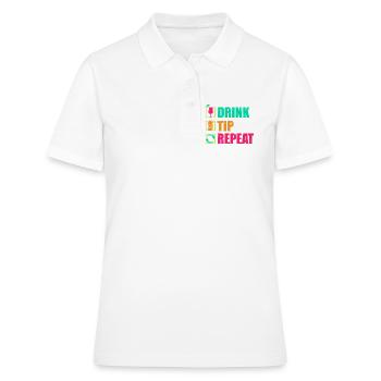 Serveur Barman Barchef - Polo Femme - blanc - Devant - Ailine (174cm)