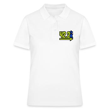 Fier arrivant au marathon 42,2 km - Polo Femme - blanc - Devant - Ailine (174cm)