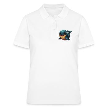 Kuschelfreund Wal Cartoon - Frauen Polo Shirt - Weiß - Vorne - Ailine (174cm)