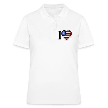 I ♥️ États-Unis | J’adore les États-Unis - Polo Femme - blanc - Devant - Ailine (174cm)
