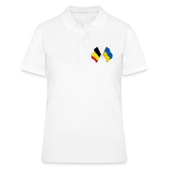 Flagge Belgien, Flagge Ukraine - Frauen Polo Shirt - Weiß - Vorne - Ailine (174cm)