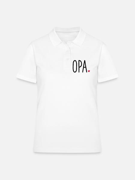 Opa Herz - Geschenk Enkel Liebe - Frauen Polo Shirt - Weiß