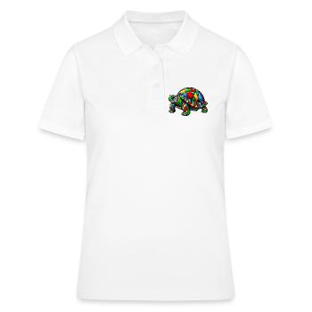 Arlequin Tortue - Polo Femme - blanc - Devant - Ailine (174cm)