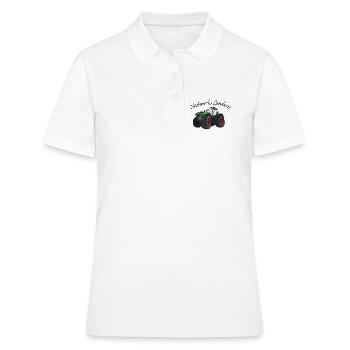 Jeune agriculteur tracteur ventilateur jantes rouges - Polo Femme - blanc - Devant - Ailine (174cm)