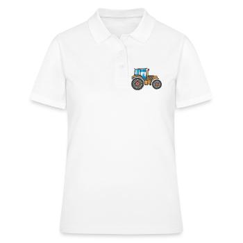 Conception agricole tracteur - Polo Femme - blanc - Devant - Ailine (174cm)