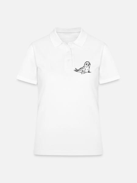 Seehund Robbe Nordsee Geschenk - Frauen Polo Shirt - Weiß