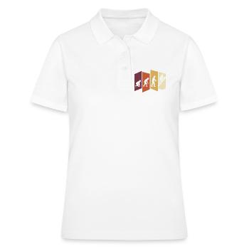 Dachdecker Evolution Retro Handwerk Beruf Spruch - Frauen Polo Shirt - Weiß - Vorne - Ailine (174cm)
