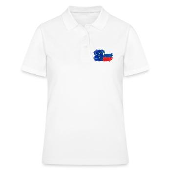 Fusion des drapeaux UE-Slovénie - Polo Femme - blanc - Devant - Ailine (174cm)