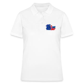 UE Slovaquie Drapeau Fusion - Polo Femme - blanc - Devant - Ailine (174cm)