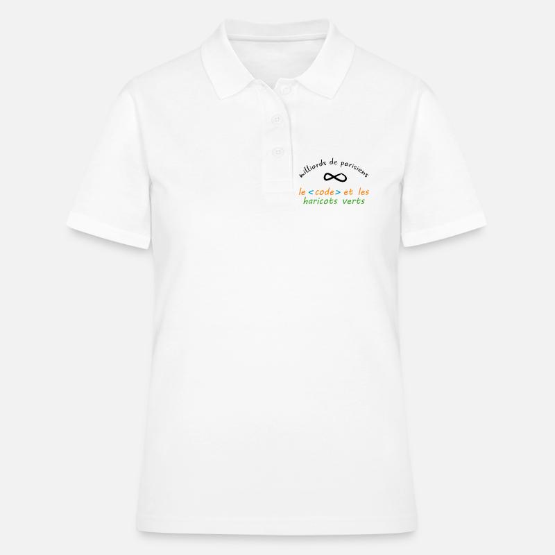 8_milliards_de_parisiens_le_code_et_les_haricot - Frauen Polo Shirt - Weiß