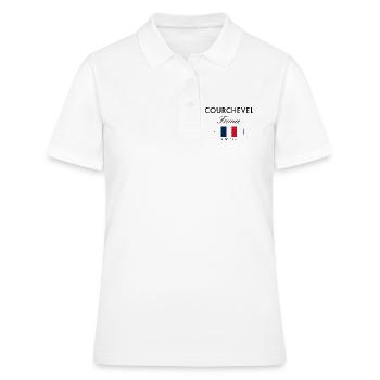 Courchevel, France, coordonnées, voyage, souvenir - Polo Femme - blanc - Devant - Ailine (174cm)