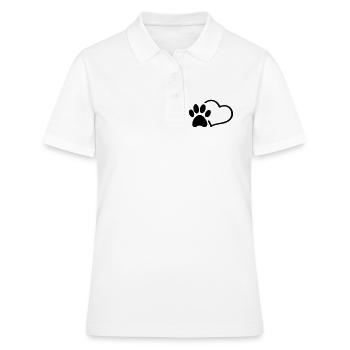 Pfote Herz - Frauen Polo Shirt - Weiß - Vorne - Ailine (174cm)