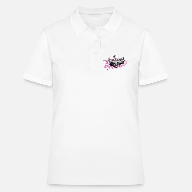 Delorean Future Punk Oldtimer Youngtimer Retro 80s - Polo Femme - blanc