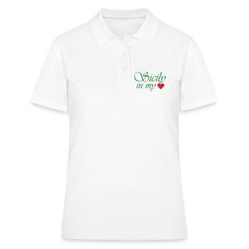 La Sicile dans mon cœur - Polo Femme - blanc - Devant - Ailine (174cm)