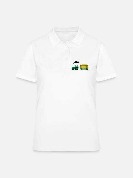 tracteur - Polo Femme - blanc