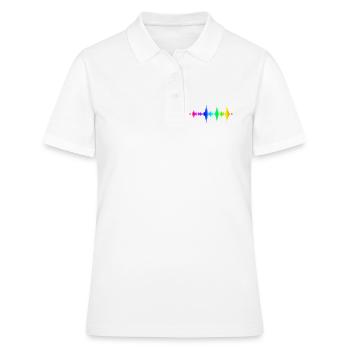 Ondes sonores arc-en-ciel - Polo Femme - blanc - Devant - Ailine (174cm)