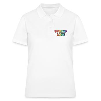Spread Love Regenbogentypografie - Frauen Polo Shirt - Weiß - Vorne - Ailine (174cm)