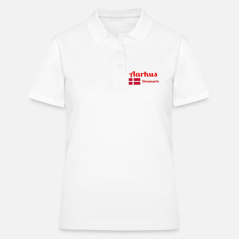 Aarhus, Danemark - Imprimés élégants - Polo Femme - blanc