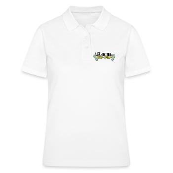 life is better in flop flops - beach sommer party - Frauen Polo Shirt - Weiß - Vorne - Ailine (174cm)