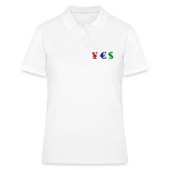 Yen Euro Dollar - YES - Polo Femme - blanc - Devant - Ailine (174cm)