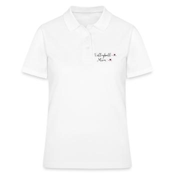 Niedliche Volleyball-Mama-Typografie mit Herz - Frauen Polo Shirt - Weiß - Vorne - Ailine (174cm)