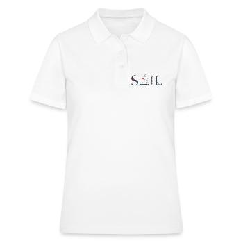 SAIL – Maritimes Typografie Design - Frauen Polo Shirt - Weiß - Vorne - Ailine (174cm)