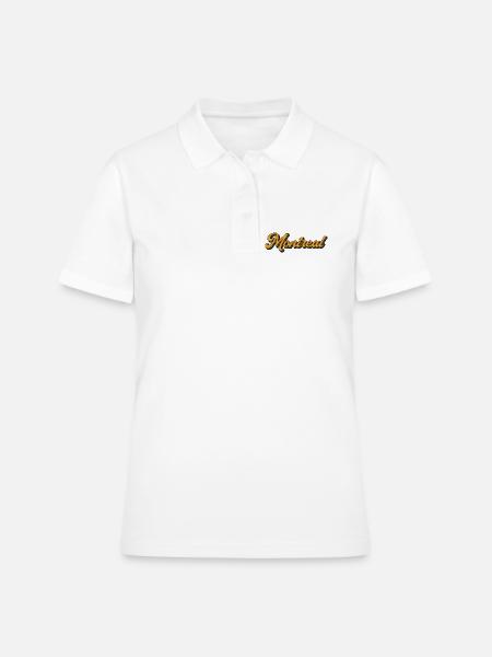 Montréal Retro Script Multicolore Shadow - Polo Femme - blanc