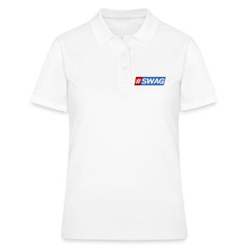 SWAG Bloc Couleurs Hashtag - Polo Femme - blanc - Devant - Ailine (174cm)