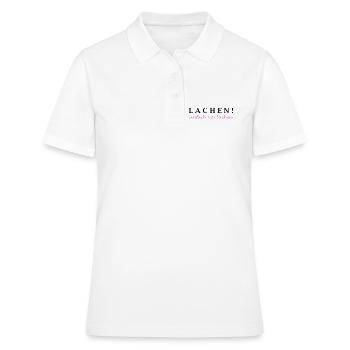lachen! einfach nur lachen. - Frauen Polo Shirt - Weiß - Vorne - Ailine (174cm)