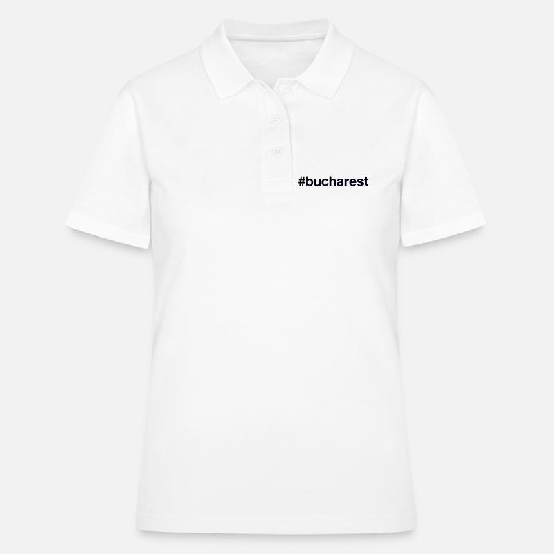 BUCAREST Hashtag Bucarest - Polo Femme - blanc